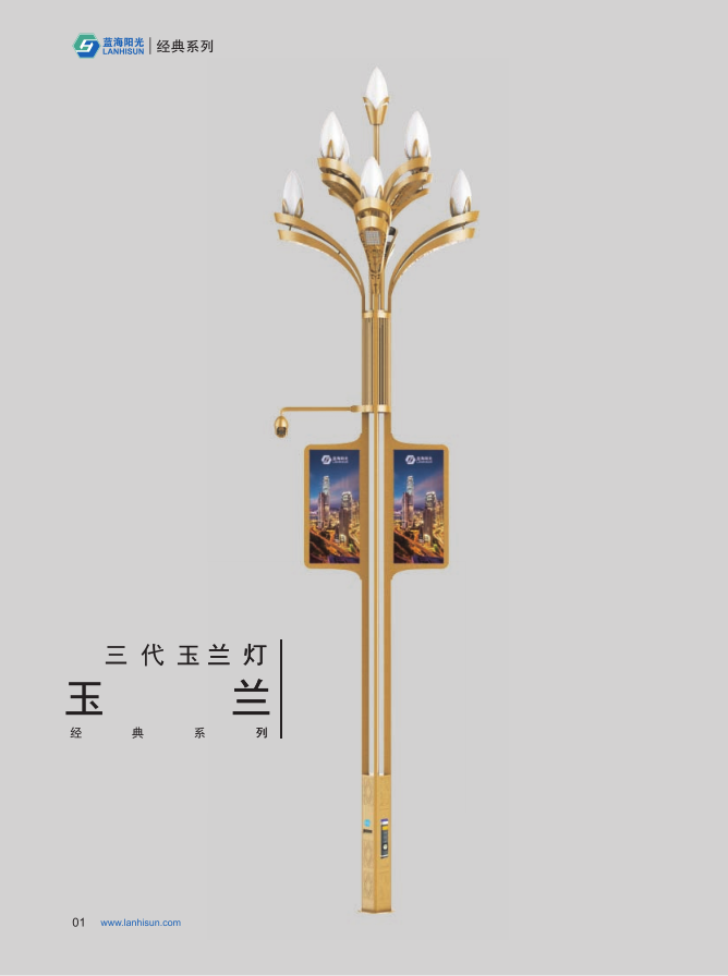 文化景观路灯-三代玉兰灯